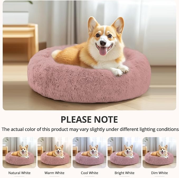 JOLLYVOGUE Calming Dog Beds Large Sized Dog, 36in Donut Washable Large Pet Bed - Image 8