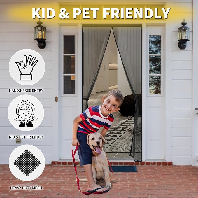 Magnetic Screen Door- Fit for Door Size:36x80 Inch, Screen Itself Size:38"x82" - Image 4