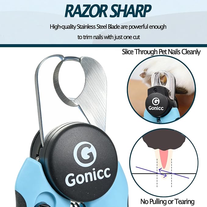 gonicc LED Pet Nail Clippers for Dogs & Cats, Light-Up Dog Nail Trimmer - Image 3