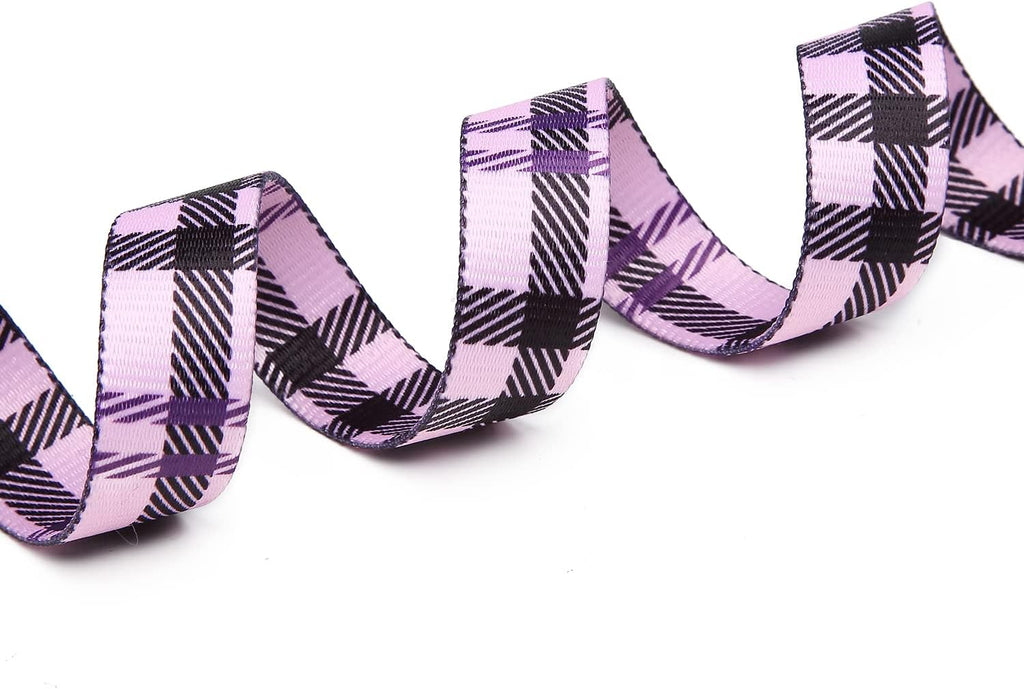 Mercano Adjustable Dog Collar - Special Design Patterns, Soft Nylon Comfortable Durable Pet Collar for Small Medium Large Dogs (M, Purple Plaid)