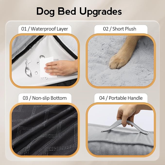 Large Orthopedic Dog Bed with Sides XXXL Dog Beds with Removable Washable Cover - Image 5