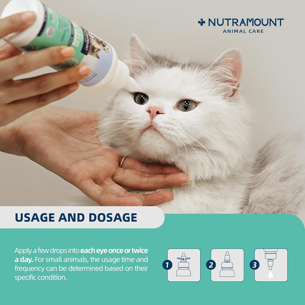 Moisturizing Eye Drops for Dogs, Cats, and Livestock 150ML/5 fl. oz Dry Eye Solution Twin Bottle Set