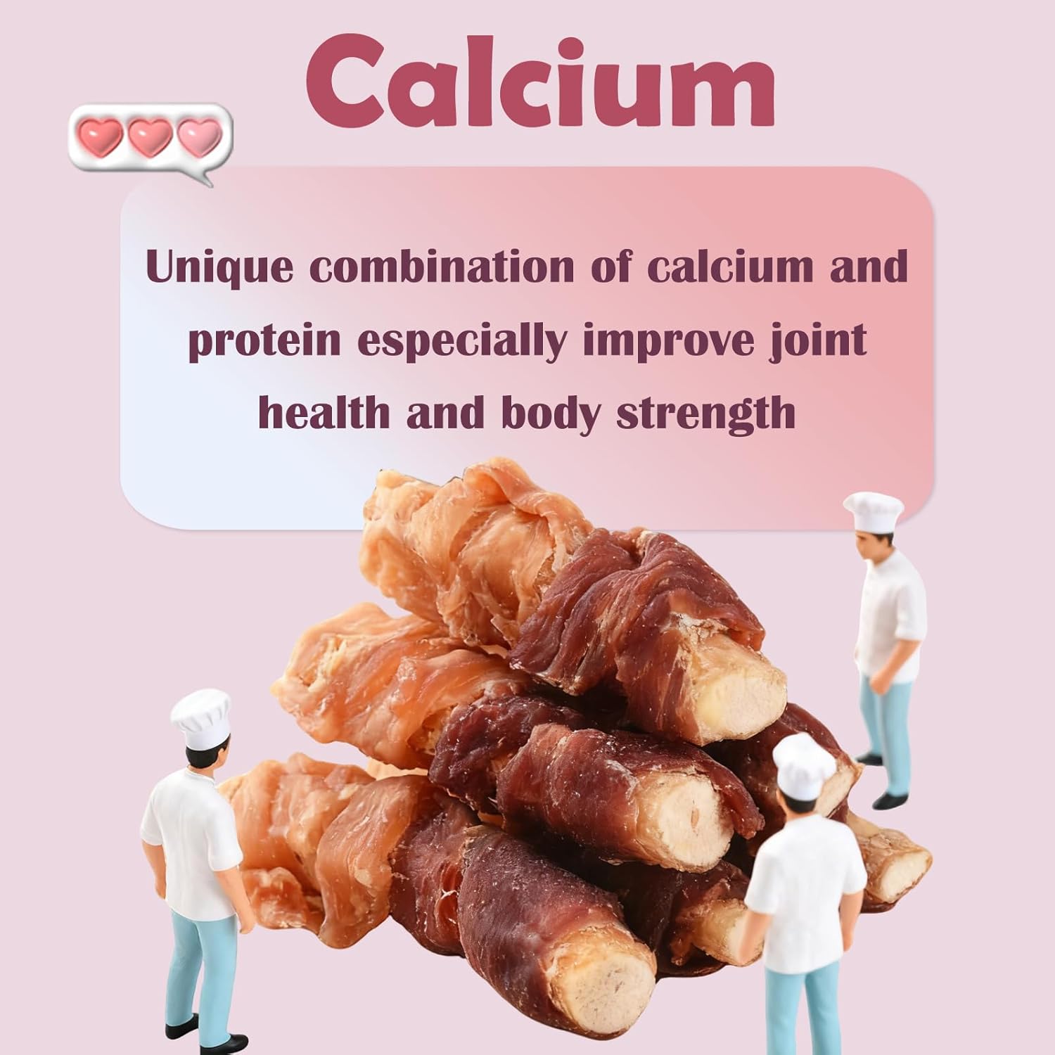 ASMPET Dog Treats, Chicken & Duck Wrapped Beef Cartilage, Rawhide Free & Grain Free Dog Snacks