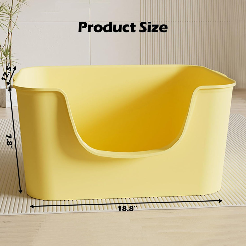Small Cat Litter Box with High Sides,Cat Boxes for Indoor Cats,Cat Litter Pan for Kitty,Litter Box with Low Entry,Easy to Clean,Anti-Splashing (Green)