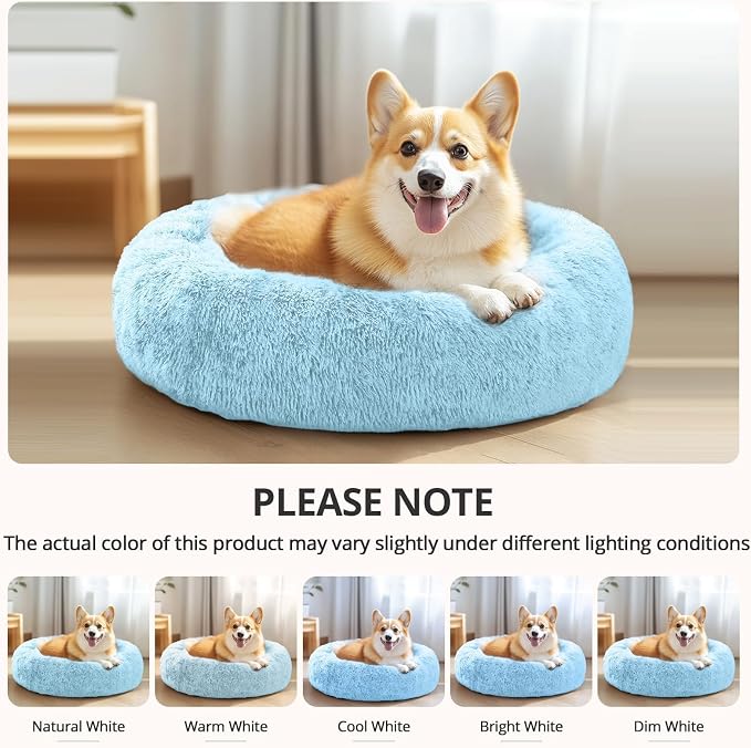 JOLLYVOGUE Calming Dog Beds Large Sized Dog, 36in Donut Washable Large Pet Bed - Image 5