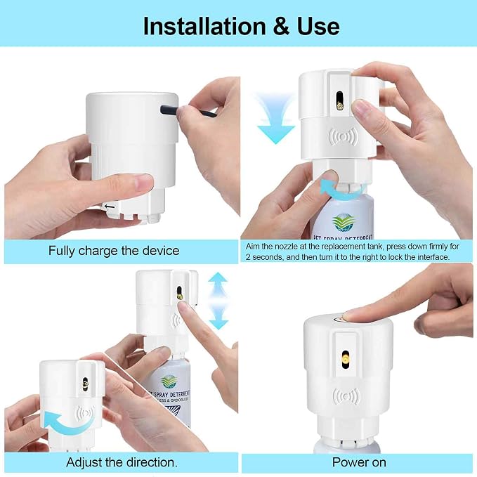 Cat Spray Deterrent System Cat Deterrent Spray, Motion Activated Pet Deterrent - Image 7