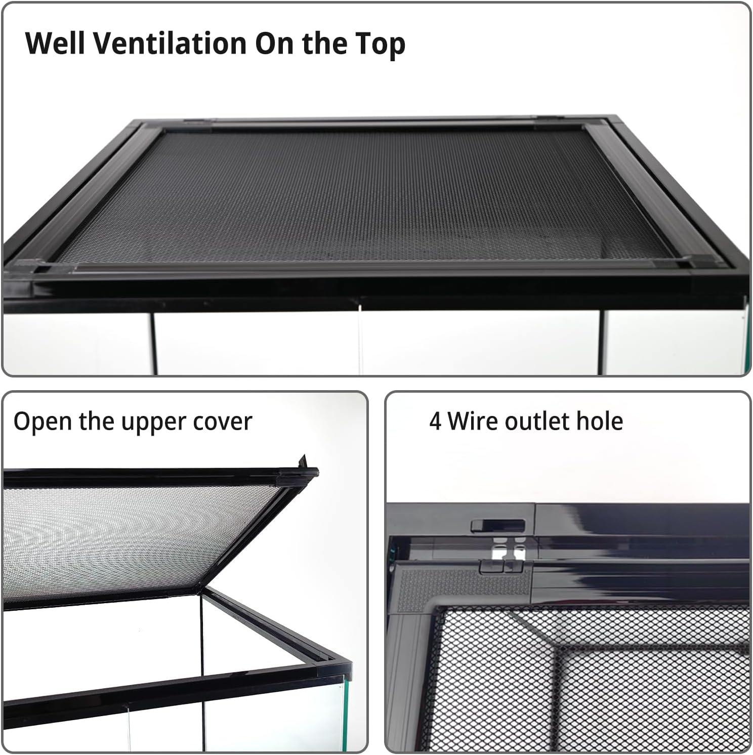 30 Gallon Tall Reptile Glass Tank Terrarium 18"x18"x24" Large Habitat Enclosure for Gecko,Lizard,Chameleon,Frog,Snake,No Install Needed and Come with Tank Background
