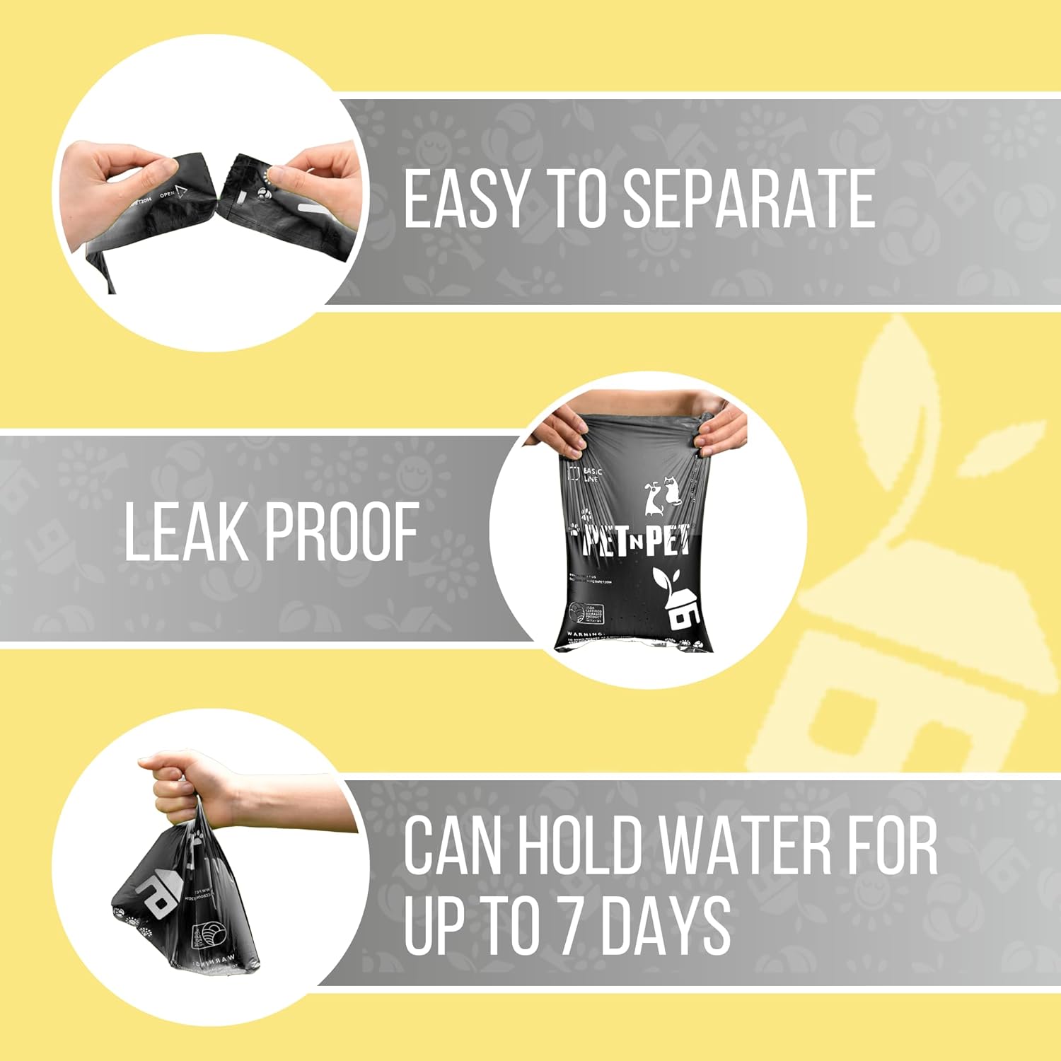 Pet N Pet 1080 Counts Black Poop Bags for Dogs, 41% Plant Based & 59% PE Extra Thick Dog Poop Bags Rolls, 9" x 13", Unscented Pet Waste Bag