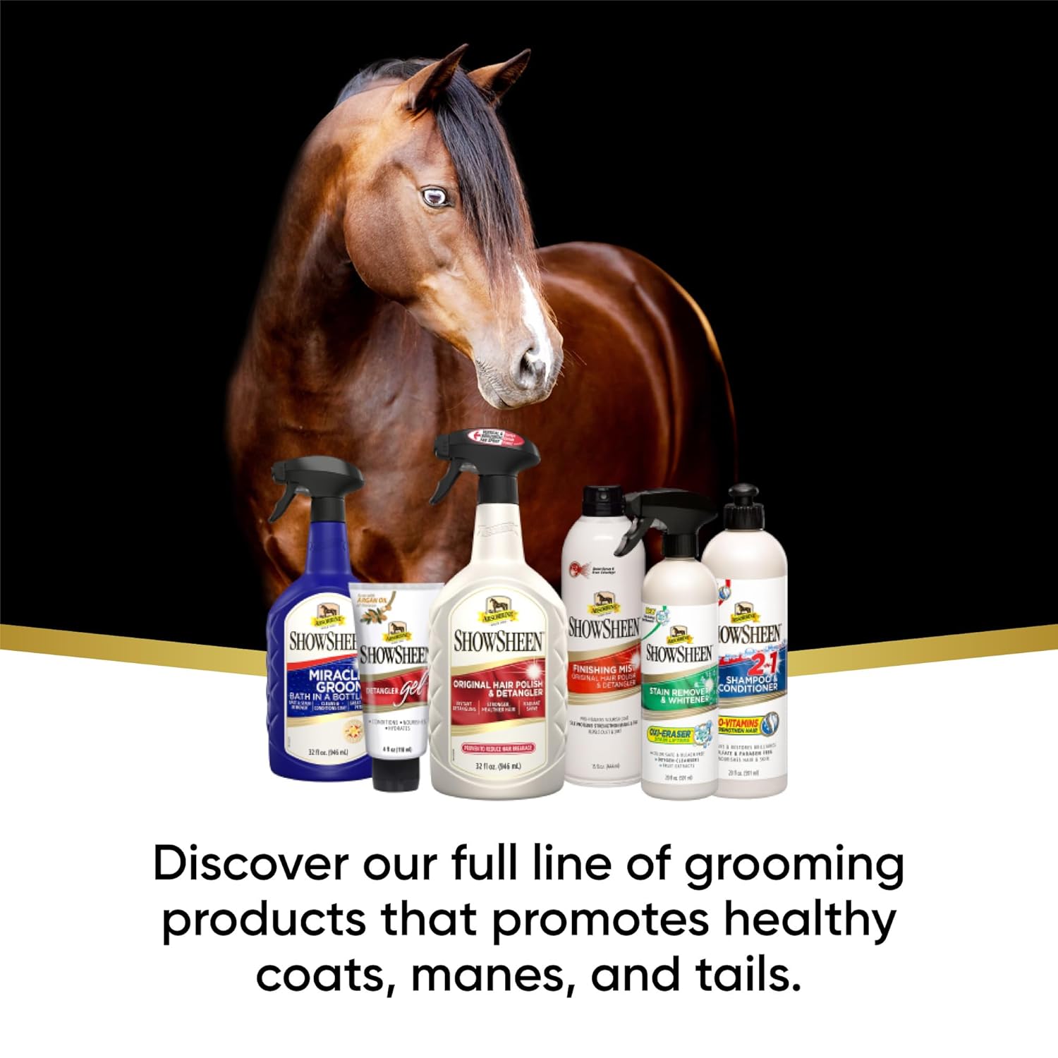 Absorbine ShowSheen Stain Remover & Horse Whitener, Oxi-Eraser Stain Lifters, 20oz