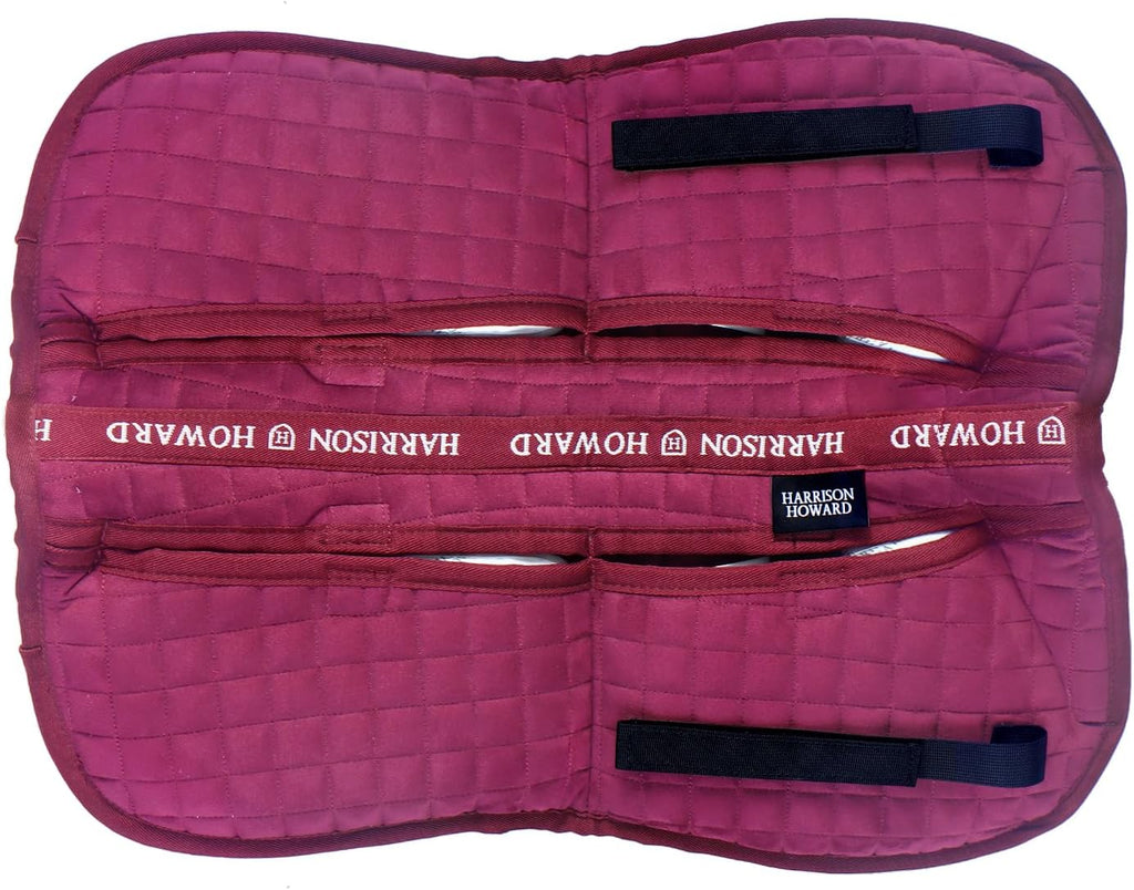 Harrison Howard Correction Half Pad with 4 Pockets and Foam Inserts with Differentiated Thickness Adjustable Horse Riding Pad with Added Cushioning and Comfort