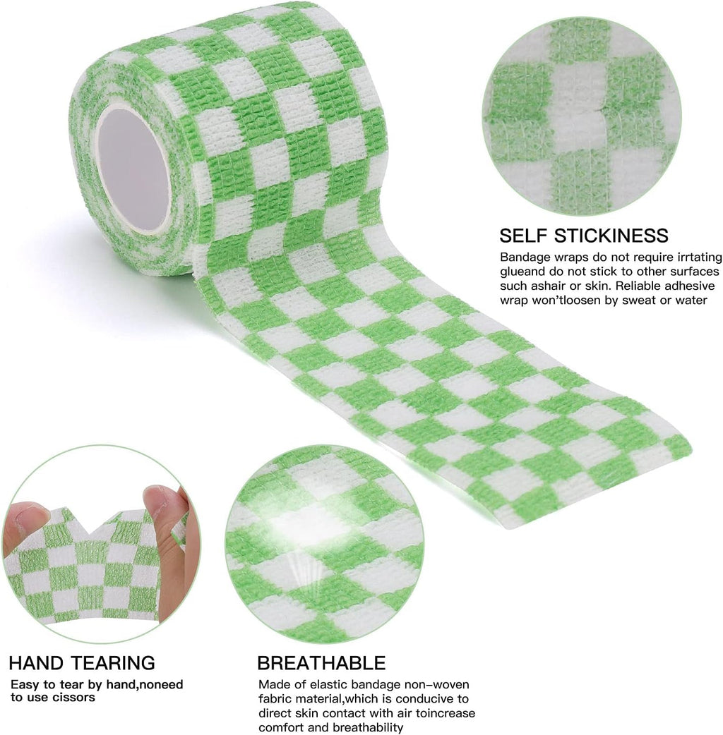 Vet Wrap Self Adhering Bandage Wrap Cohesive Bandage Multi-Function Wrap Tape for Dogs Cats Horses Birds Animals Non-Woven Strong Sports Tape for Wrist Healing Ankle Sprain & Swelling 12 Rolls