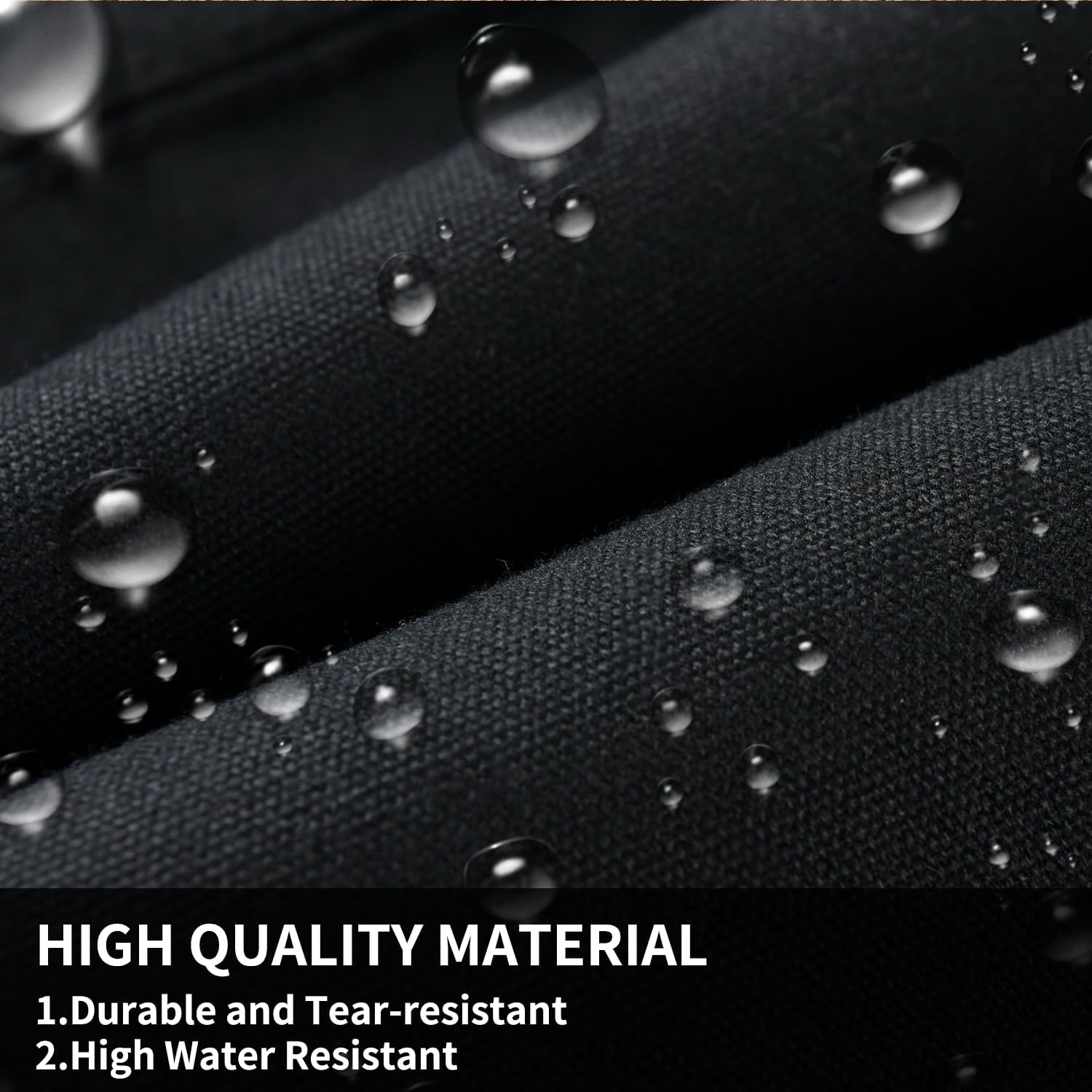 Coverado Front Seat Covers, Waterproof Canvas Seat Protector for Car Seat Cushions for Kids & Dogs, Compatible with 2015-2025 Ford F150 & 2017-2025 Ford F250 F350 F450(Black, 2PCS)