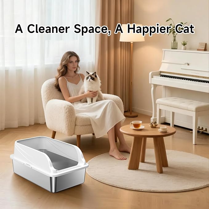 XL Stainless Steel Cat Litter Box - Image 7