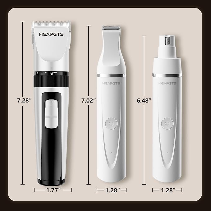 HEAPETS Dog Hair Clippers for Grooming Kit and Dog Paw Trimmer Nail Grinder for - Image 9