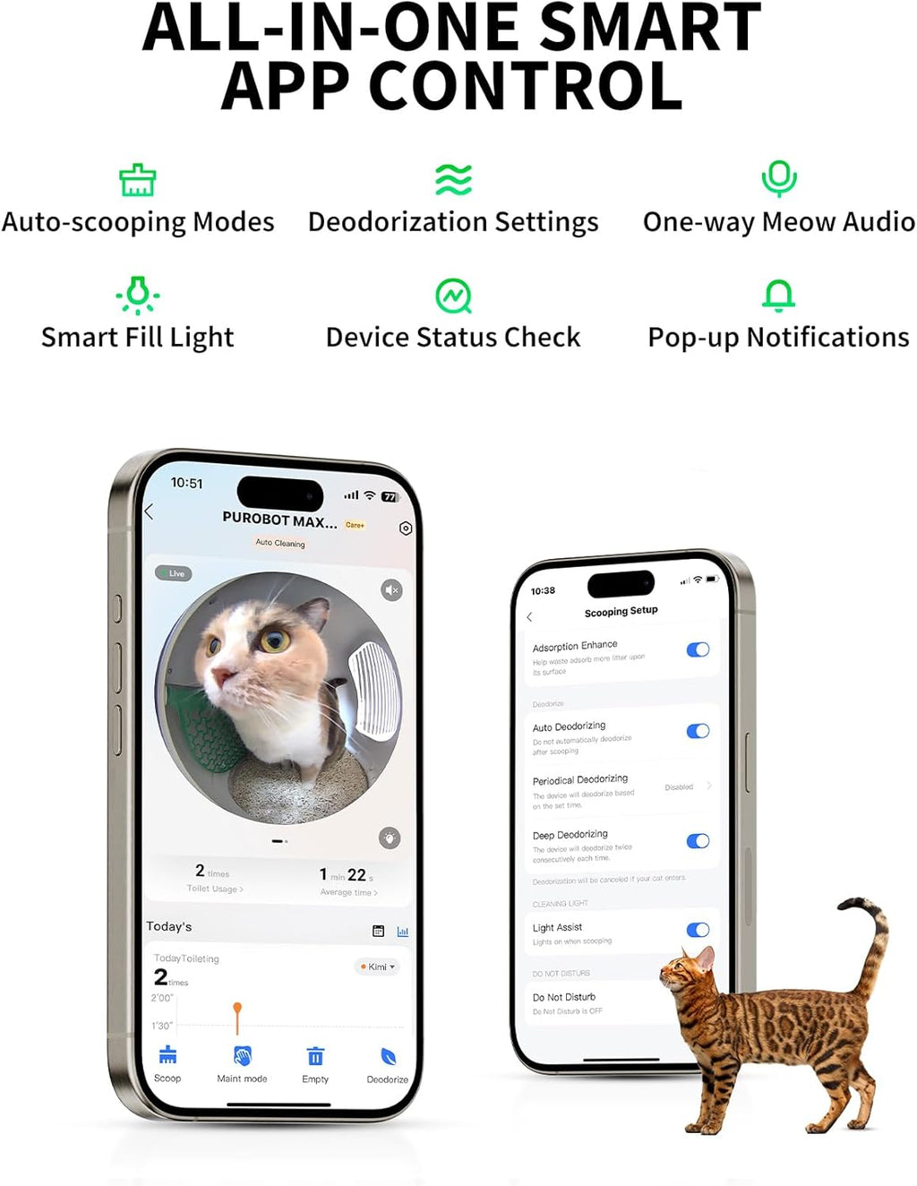 PETKIT 2025 Purobot Max Pro AI-Camera Self Cleaning Cat Litter Box, 210° Wide Angle Lens Night Vision Cat Facial Recognition Automatic Litter Box with 5G WiFi App Control Odor-Free