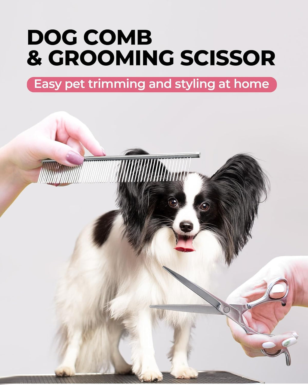 Dog Brush for Shedding Grooming,6 Pack Long-Pin Brush Set for Long Haired Dog Cat Goldendoodles Poodles Doodles Pink