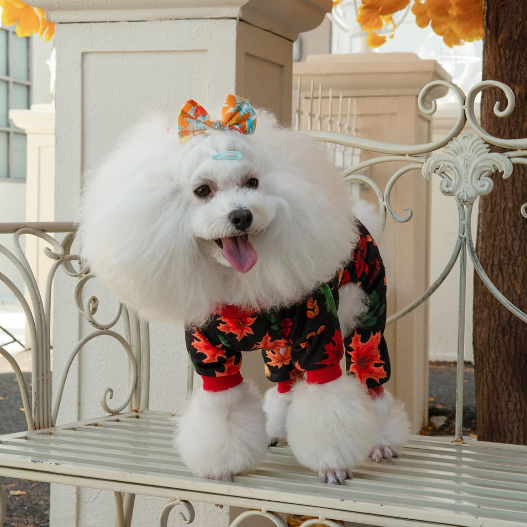 CuteBone Dog Halloween Pajamas Puppy Onesies Small Dogs Soft Pjs Coat Cat Apparel Comfy Pet Christmas Clothes Outfit Doggie Bodysuit P265L