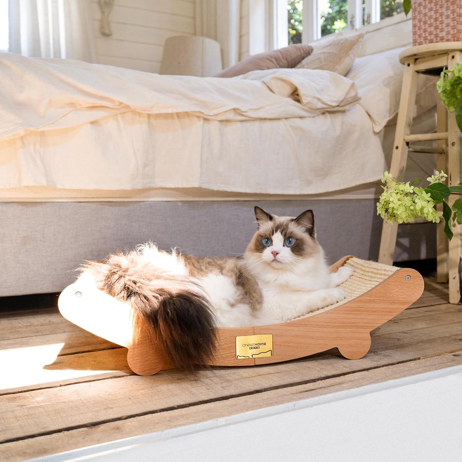 Sisal Cat Scratcher Bed for Indoor Cats Hammock for Scratching Pad Cat Chair Nartural Sisal Cat Scratch Post for Large Cat Scratcher Lounge(Large)