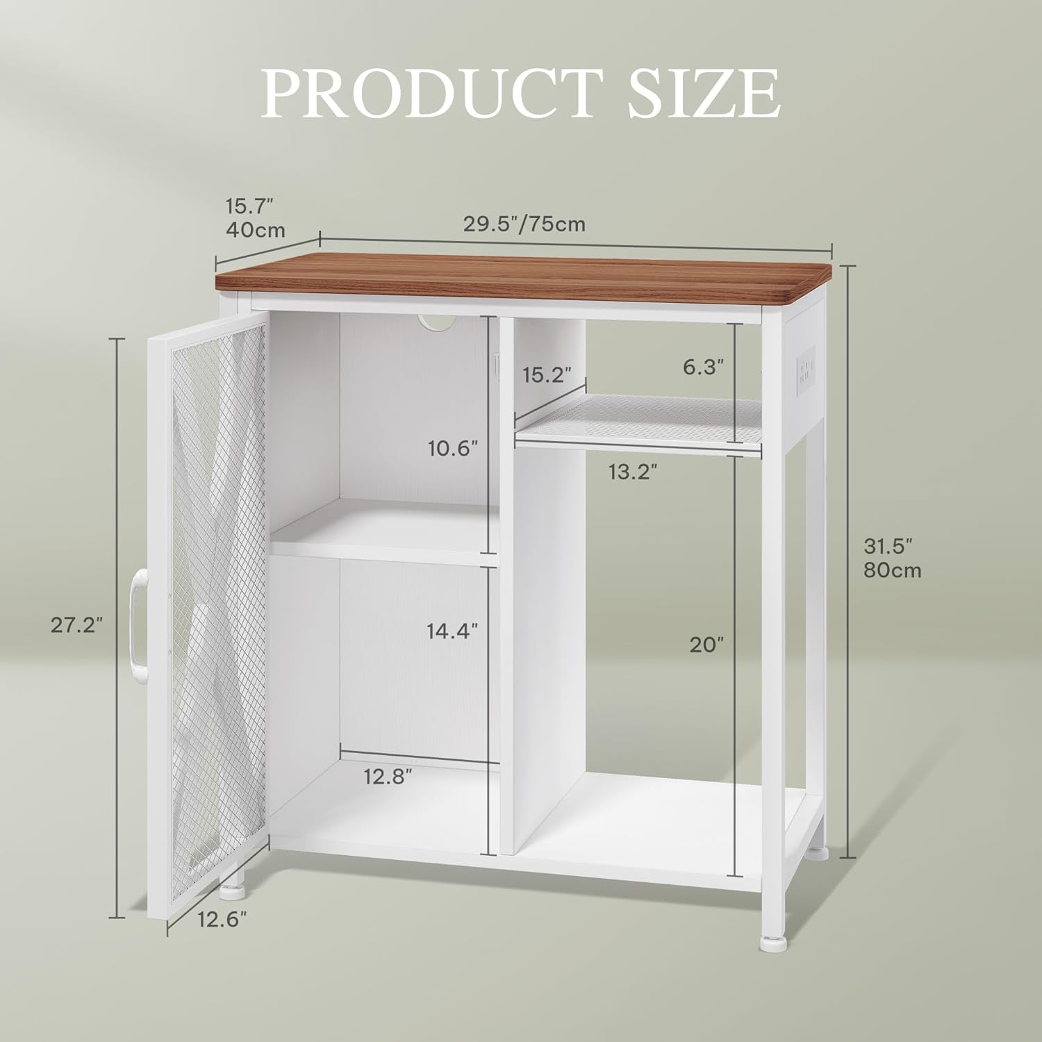 YITAHOME Fish Tank Stand with Power Outlets & LED Light, 20-29 Gallon Metal Aquarium Stand with Cabinet for Fish Tank Accessories Storage for Turtle, Reptile Terrarium, 350LBS Capacity, White