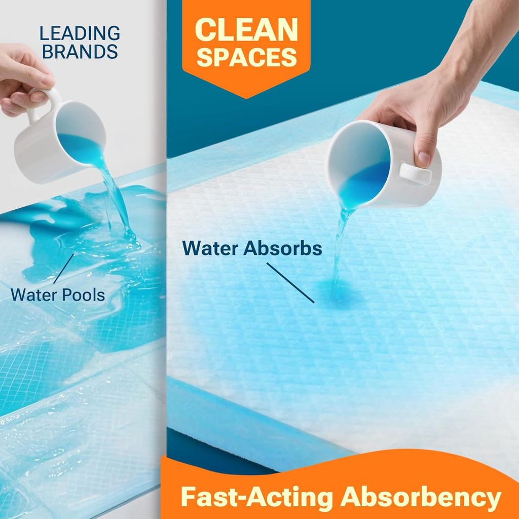30" x 36" 100 Count Super Absorbency Disposable Bed Pads for Adults, Leakproof Quick Drying Underpads for Adults Baby Puppy, Incontinence Pads, Puppy Pad Dog Training Pee Pads