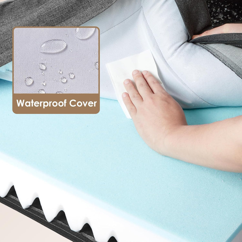 EHEYCIGA Orthopedic Dog Bed for Medium Dogs, Waterproof Memory Foam Medium Pet Beds with Sides, Non-Slip Bottom and Egg-Crate Foam Dog Couch Bed with Washable Removable Cover, Dark Grey