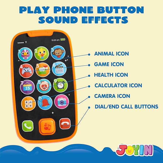 JOYIN Baby Learning Phone and Remote Toy for Toddler, Fun Smartphone Toys with Music for Infants, Boys or Girls, Holiday Stocking Stuffers, Kids Birthday Gift, Gifts for Christmas
