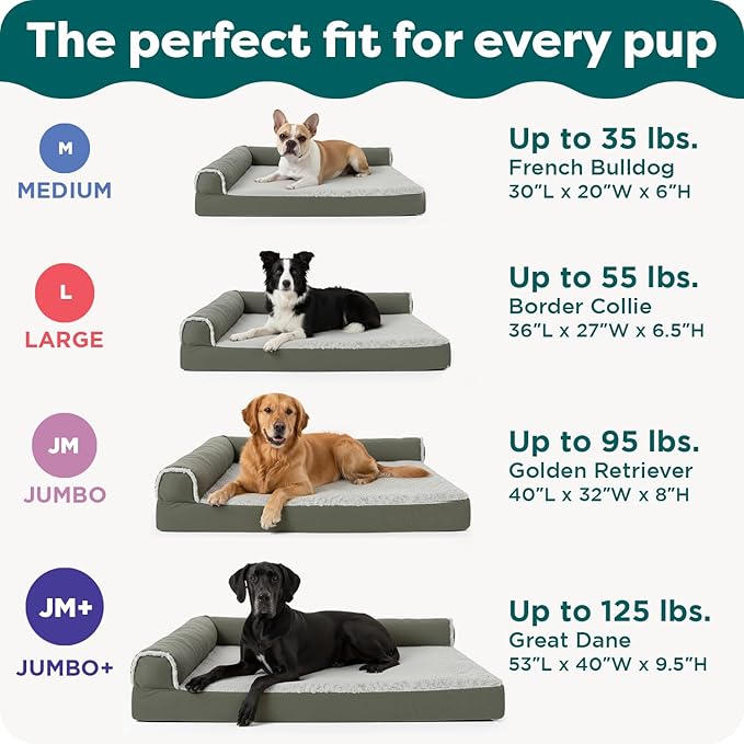 FurHaven Orthopedic Dog Bed for Large Dogs, L-Shaped Chaise Mattress - Image 6