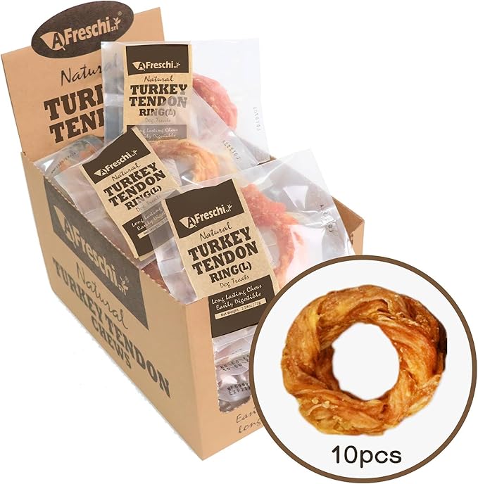 A Freschi srl Turkey Tendons for Dogs, USA-Sourced, Healthy Dog Treats by AFreschisrl
