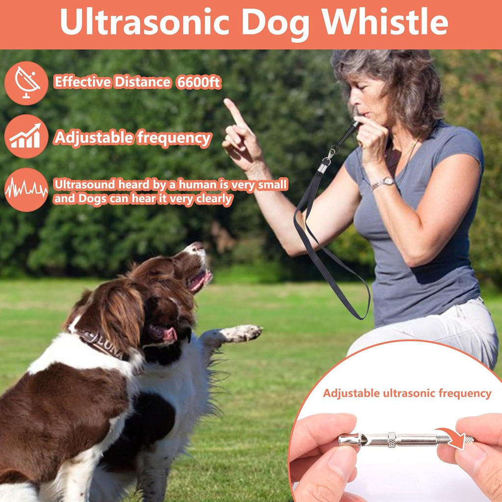 BARKIE Dog Training Kit - Treat Pouch, Pet Training Fanny Pack, 2 Puppy Training Clickers, Ultrasonic Silent Whistle, 2-in-1 Whistle Clicker, Clicker Training Guide Booklet, Dog Poop Bag (Grey)