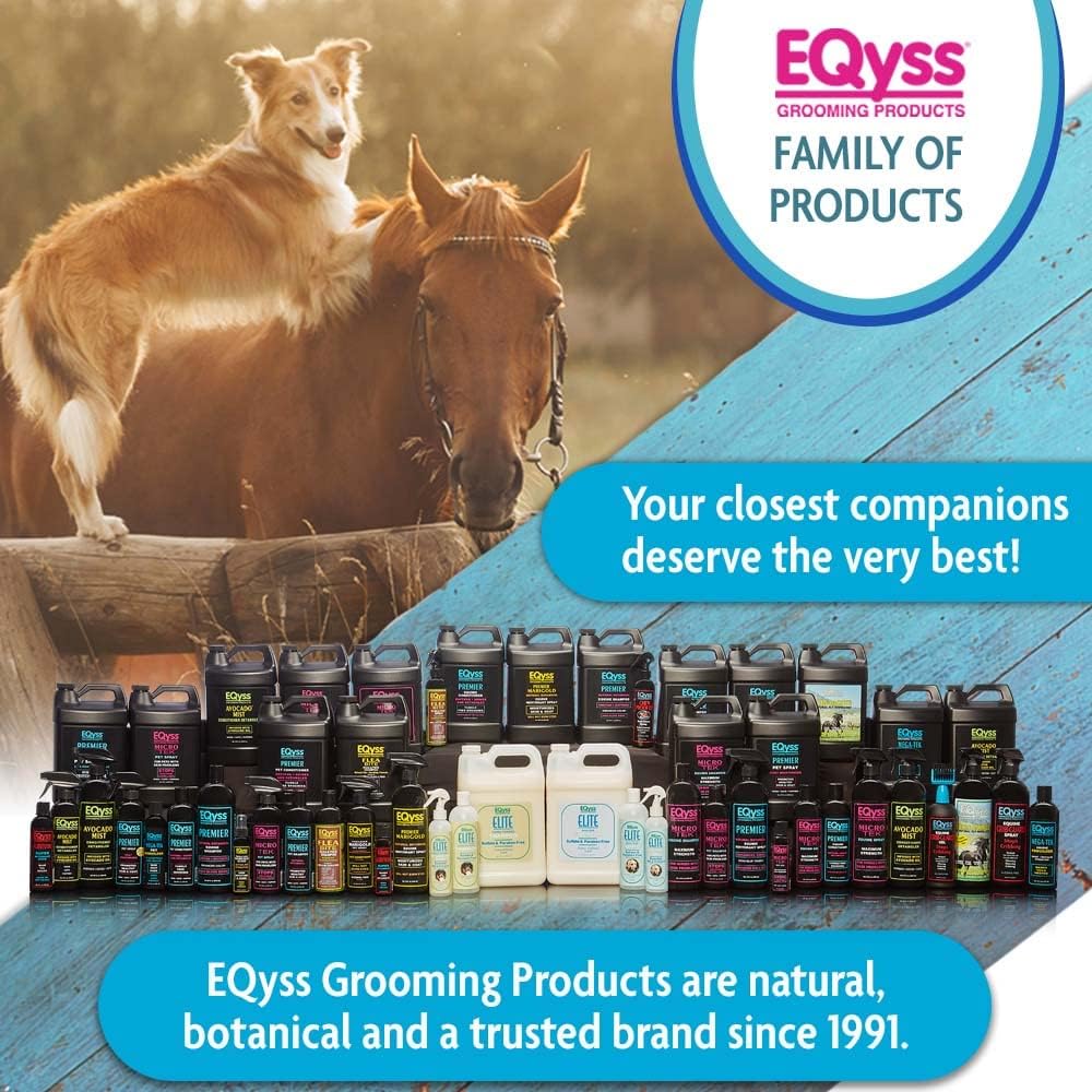 EQyss Premier Equine Rehydrant Spray - Moisturize Horse's Skin & Coat, Add Shine, Detangle, Repel Dirt & Dust - No Silicone, Non-slip Finish (128 oz)