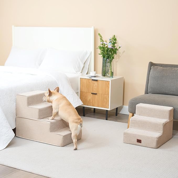 EHEYCIGA Dog Stairs for Bed 18" H, 4-Step Dog Steps for High Bed, Pet Steps for - Image 4
