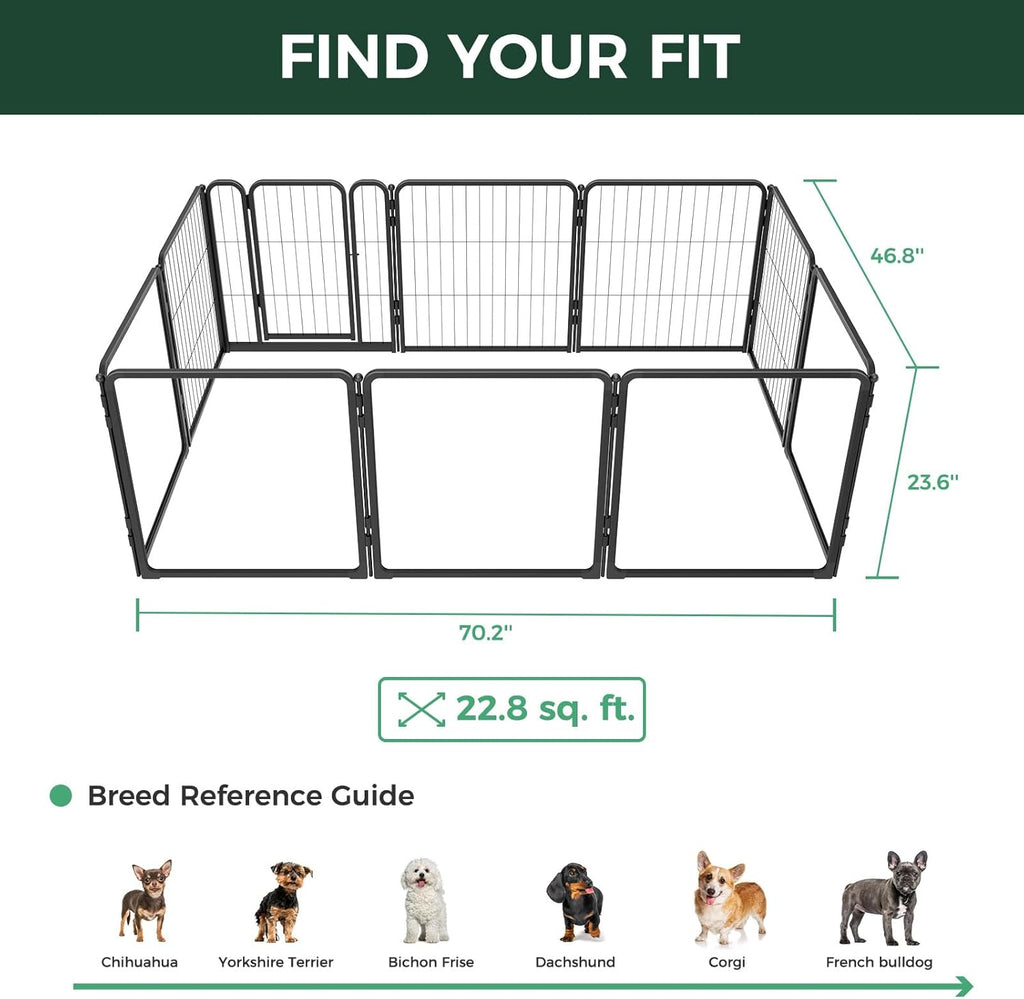 FXW Homeplus Unleashed Indoor Dog Playpen - Stress-Free and Safe Play, Heavy Duty 24 Inch 5 Acrylic Panels + 5 Wire Panels Dog Pen for Puppy and Small Dogs, Black│Patented