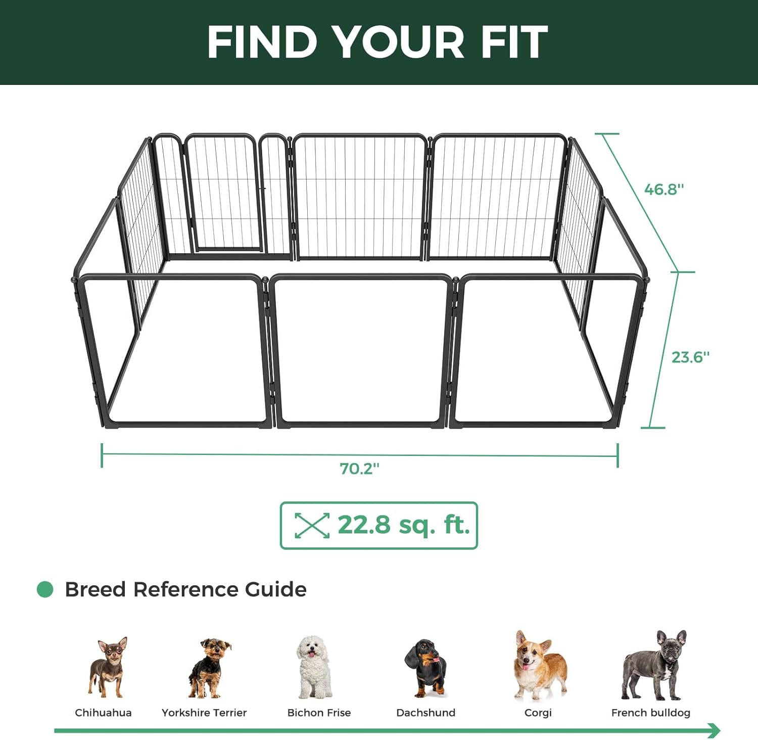 FXW Homeplus Unleashed Indoor Dog Playpen - Stress-Free and Safe Play, Heavy Duty 24 Inch 5 Acrylic Panels + 5 Wire Panels Dog Pen for Puppy and Small Dogs, Black│Patented