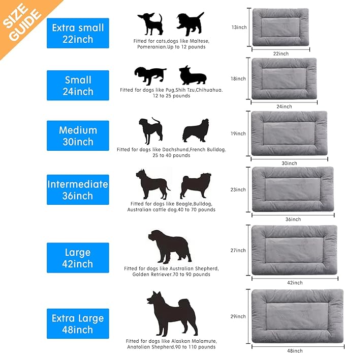 Dog Beds Crate Pad for Medium/Large Dogs Fit Metal, Ultra Soft, Washable & - Image 2