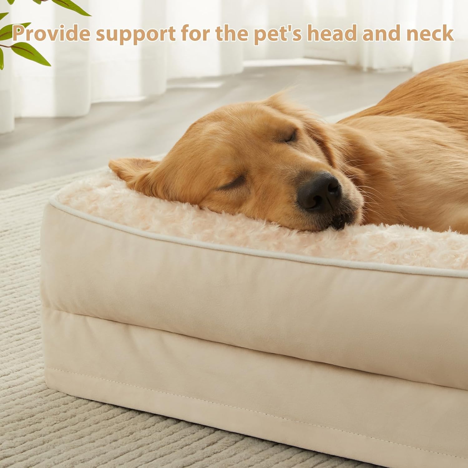 BFPETHOME Orthopedic Dog Beds for Large Dogs-Waterproof Sofa Dog Bed with Removable Washable Cover, Large Pet Bed with Waterproof Lining and Nonskid Bottom,Pet Bed for Dogs