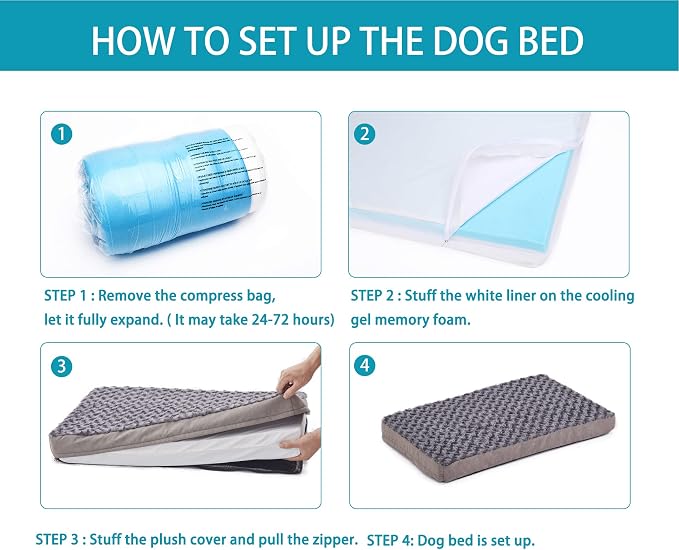 Orthopedic Memory Foam Bed for Large Dogs, Waterproof Cooling Pet Mats for Crate - Image 5