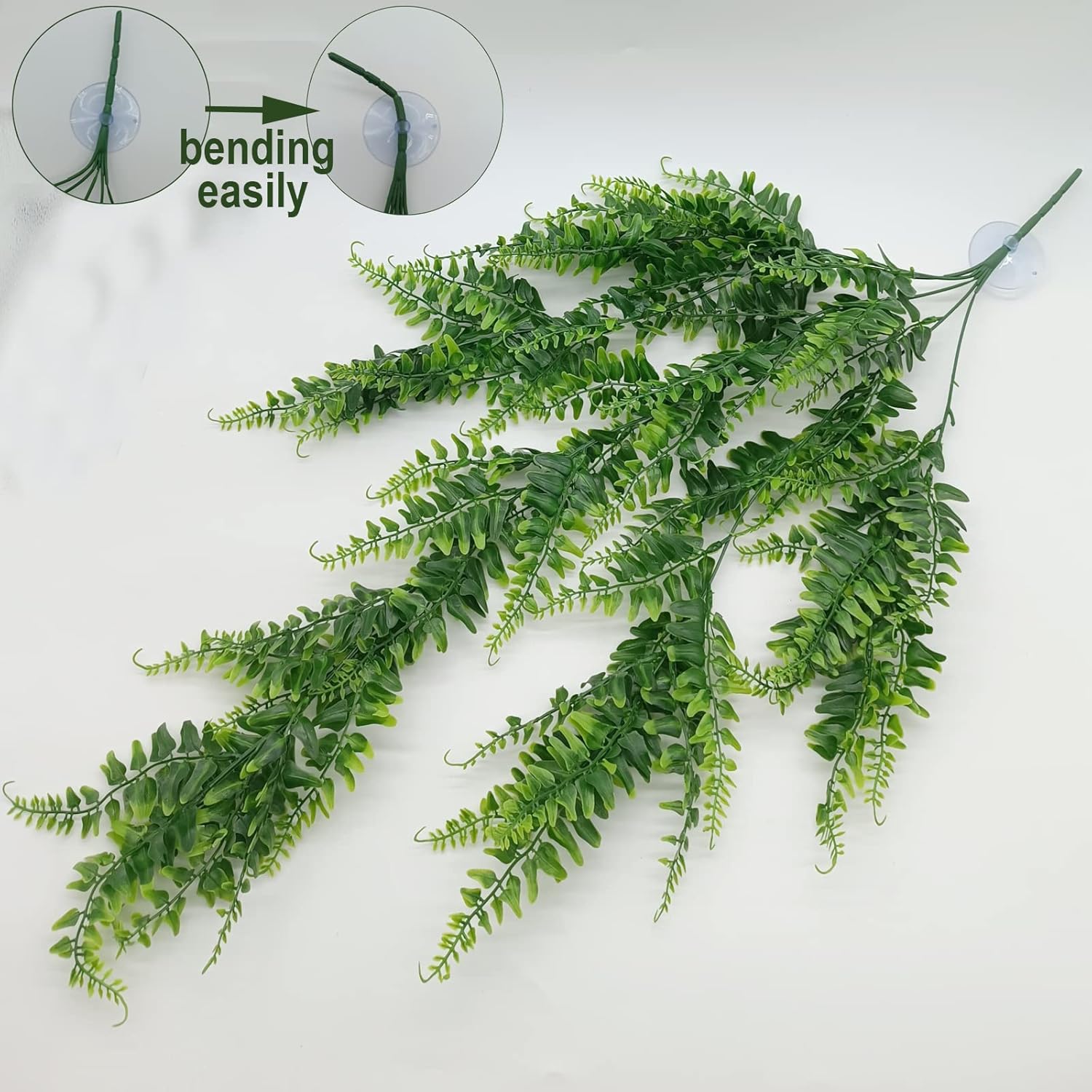 Reptile Plant for Bearded Dragon Tank Accessories, Terrarium Plant Artificial Decor for Snake Cage, Fake Plant for Leopard Gecko Habitat, Lizard Chameleon Ball Pythons (Group E)