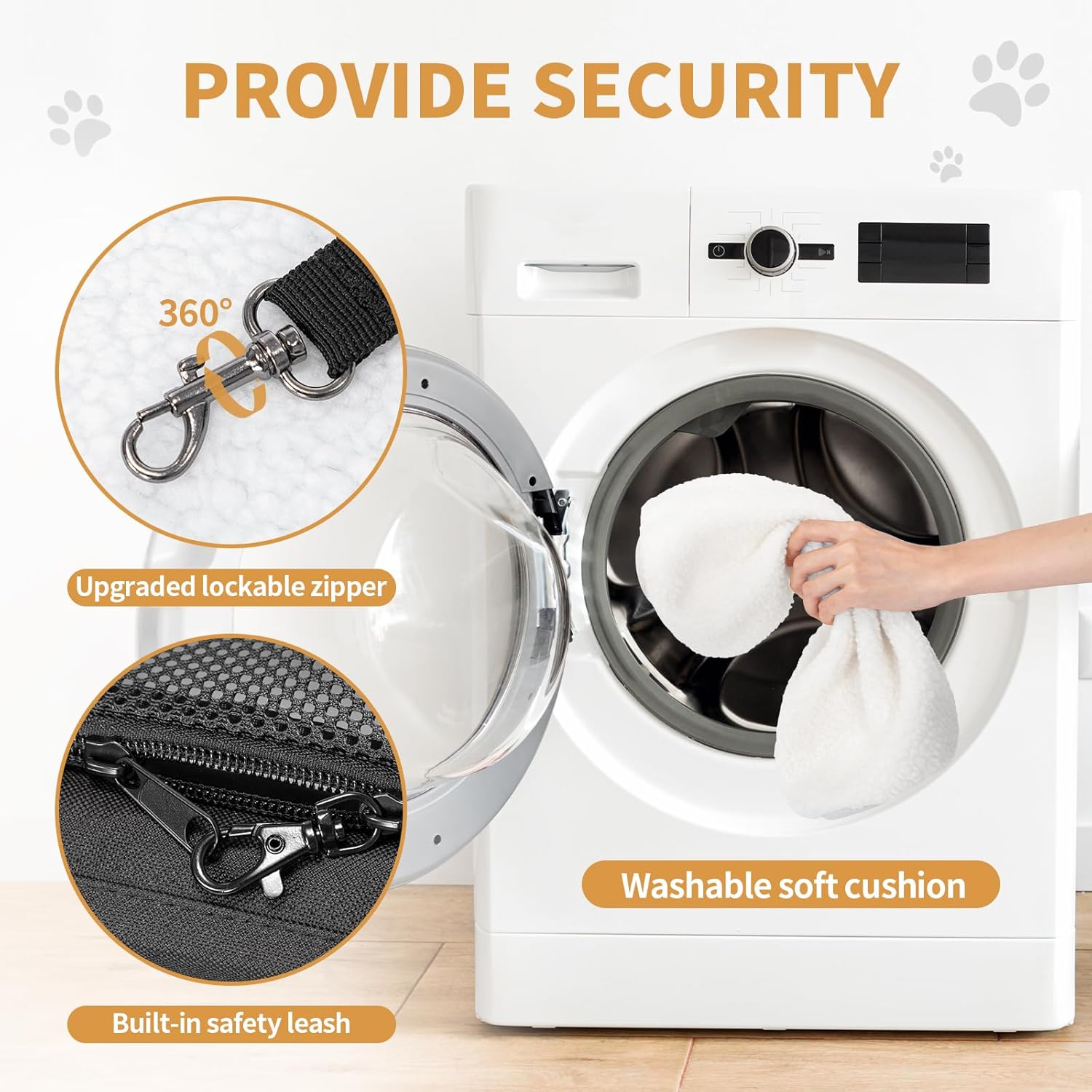 ‌Petsfit Airline Approved Pet Carrier for Small Cats, 16.5x8.6x11 TSA Approved Carrier, with Removable Dual-Sided Padding (2-Way Placement) - Fits Under Most Airplane Seats, Escape Proof (Black)