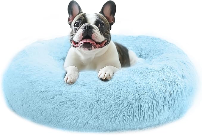 JOLLYVOGUE Calming Dog Beds Large Sized Dog, 36in Donut Washable Large Pet Bed by JOLLYVOGUE