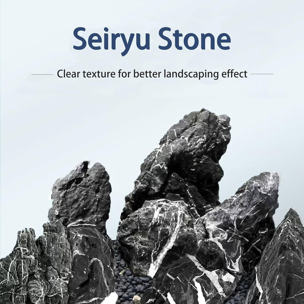 Natural Rocks Seiryu Stones Aquariums Stones for Aquascaping, Aquariums, Terrariums, Vivariums Decorative Stone,Reptile Enclosures,Paludariums,and Gardens-10LB（2 to 7 inch）