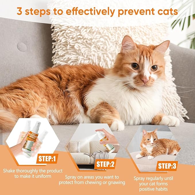 Cat Deterrent Spray 2 Pack, Natural Non-Toxic Plant Based Anti-Scratch & - Image 6