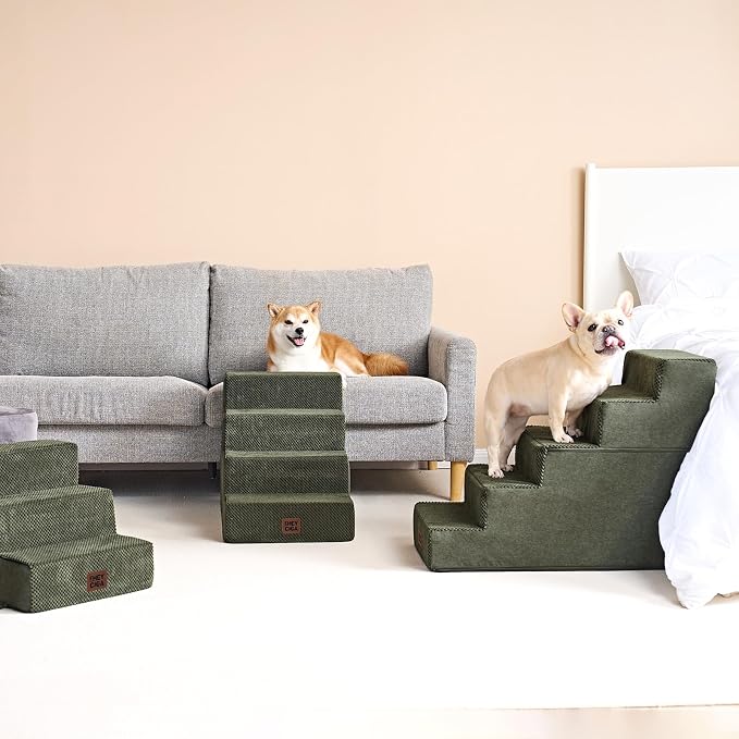 EHEYCIGA Dog Stairs for Small Dogs 13.5" H, 3-Step Dog Steps for Couch Sofa and - Image 4
