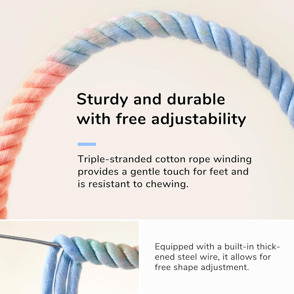 Multi-Color Rope Bird Perch Toys for Parrot Cage Stand, Climbing Swing Accessories for Cockatiel, Parakeets, Budgies, Lovebirds, Conures, Finches - 31.5 inch