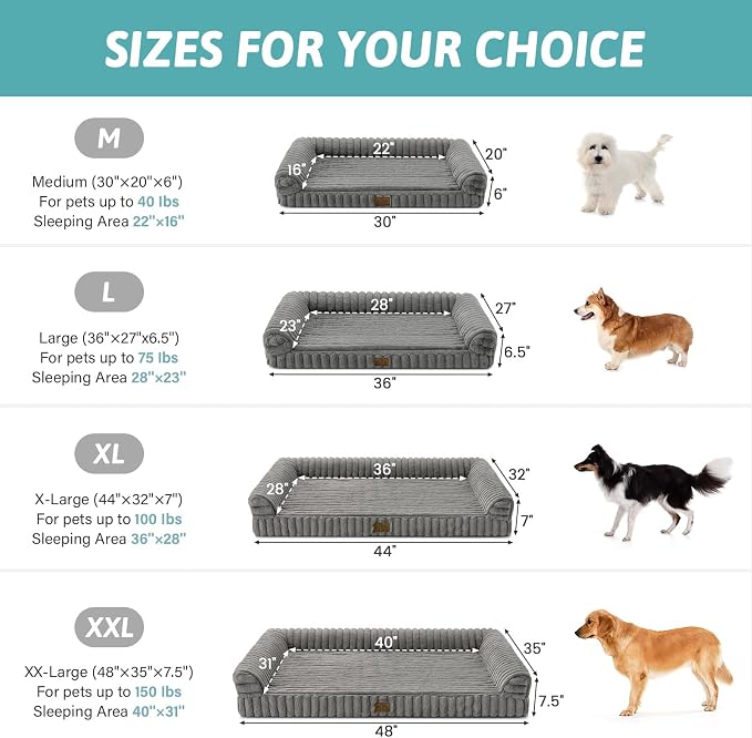 Cute Dog Bed for Large Dogs, Faux Rabbit Fur Orthopedic Foam Dog Bed - Image 3