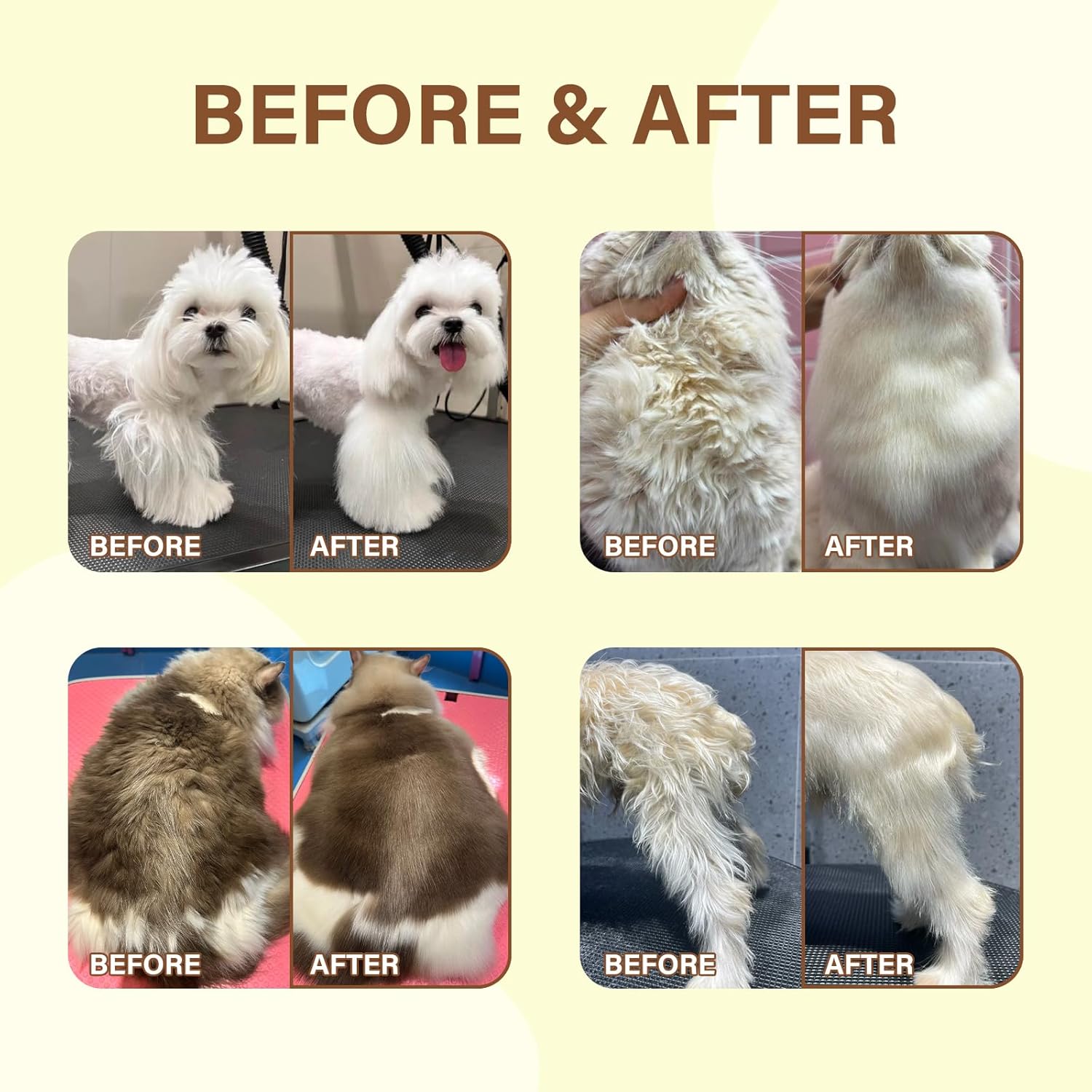 Pet Fur Care Oil - Detangles, Reduces Shedding - Adds Shine with Collagen & Natural Oils - Leave-in Conditioner for Dogs & Cats - 1.01 fl. oz