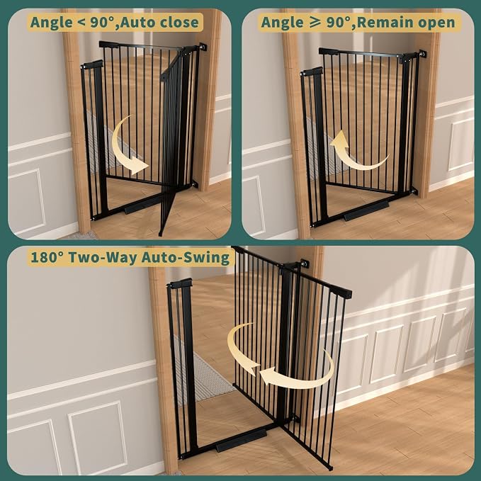 40.55" Tall, 53.74-61.61 Inch Wide, 1.37" Ultra Narrow Spacing Dog Pet Baby - Image 9