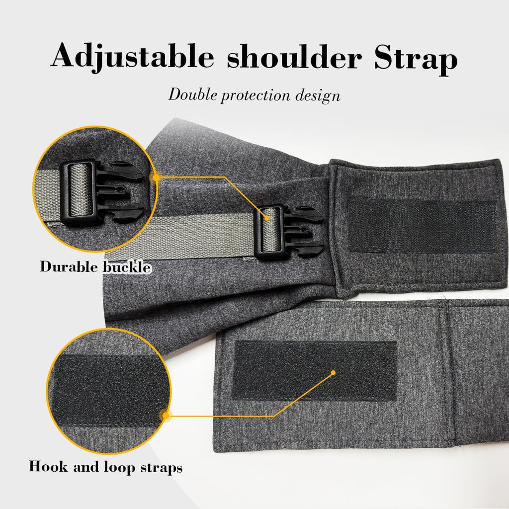 Dog & Cat Carrier Sling, Adjustable Soft Padded Shoulder Puppy Carrier, Hands-Free Dog Carrier Bag with Double Safety Buckles Premium Material for Outdoor Travel (Dark Gray, L)