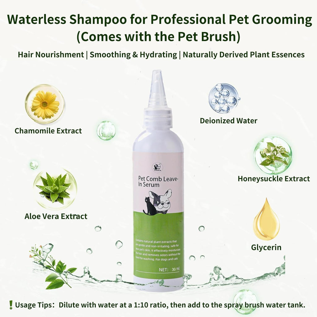 Cat Steam Brush for Shedding,4 in 1 Grooming Brush for Cats and Dogs,Deshedding,Massage,Cleaning & Anti-Static All In One,Suitable for Long & Short Haired Pets,Includes Waterless Shampoo,Blue