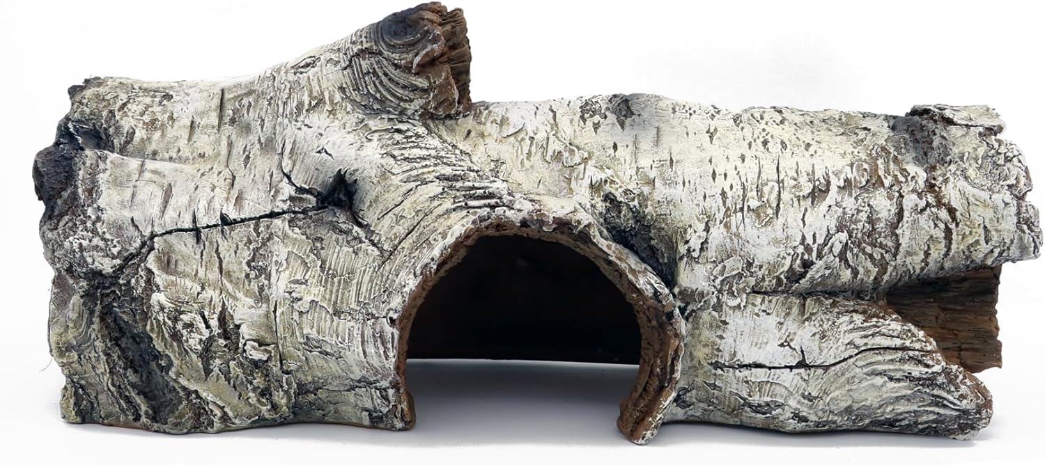 JIHAQUA Aquarium Resin Bark Terrarium Decor, Lizard, Snake or Reptile Hide,Lizard, Spider and Aquarium Fish Hide Cave (Medium Bark A)