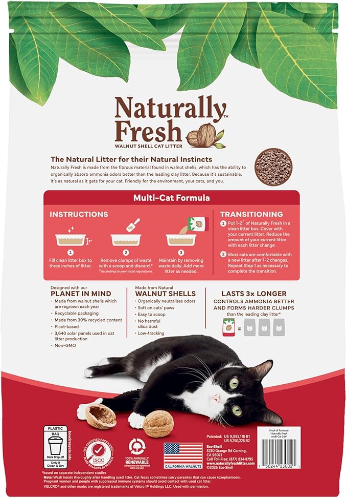 Naturally Fresh Cat Litter Made from Walnut Shells, Low Dust, Sustainable - Image 6
